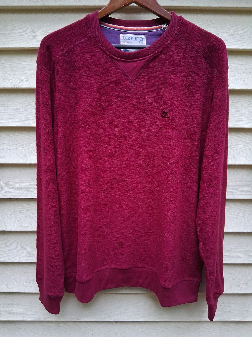 Laguna Mens Red Soft Terry Knit Pullover Crewneck Sweatshirt Size Large NWT